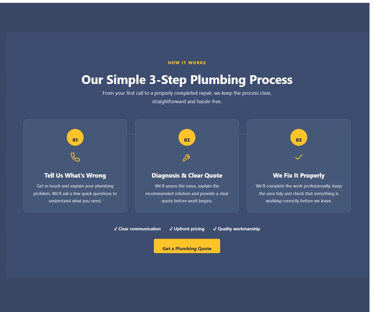 Three-step process section